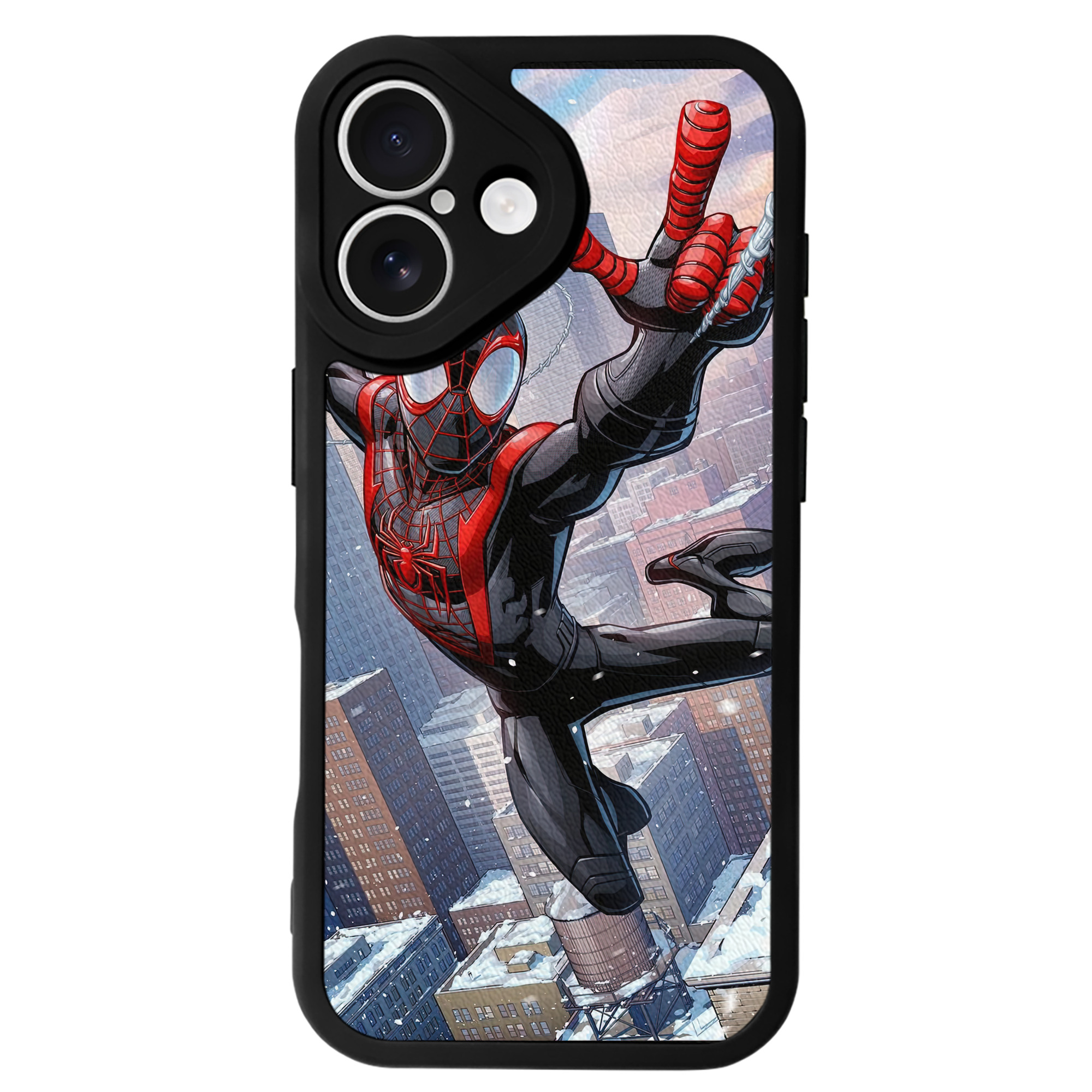 （画像用） Spider Man スパイダーマン 【iPhone 16シリーズ対応】シリコンスマホケース（レザー調） 材質：シリコン